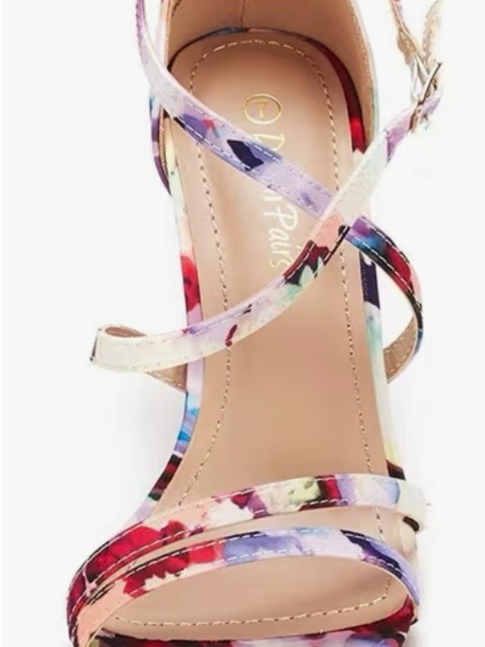 Dream Pairs Floral Multi-Color Strappy Heel Sandal